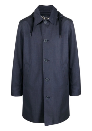 Herno single-breasted parka jacket - Blue