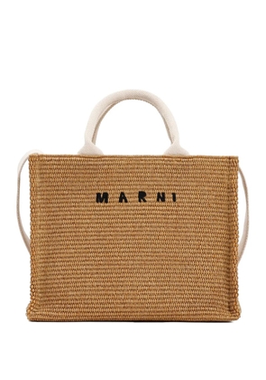 Marni raffia-effect tote bag - Neutrals