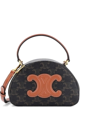 Celine Pre-Owned Half Moon Case Triomphe Coated Canvas with Leather crossbody bag - Brown