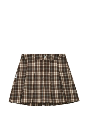 CHOCOOLATE pleated plaid skirt - Brown