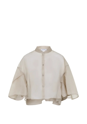 Max Mara draped silk cape - Neutrals