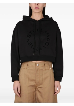 Stella McCartney logo-print cropped hoodie - Black