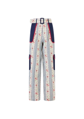 Rosie Assoulin floral stripe pockets trousers - Neutrals