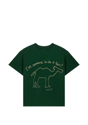 Baziszt Kamy camel-print T-shirt - Green