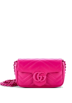 Gucci Pre-Owned GG Marmont Monochrome Flap Bag Matelasse Leather Super Mini crossbody bag - Pink
