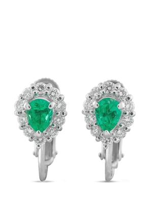 LB Exclusive diamond emerald earrings - Silver