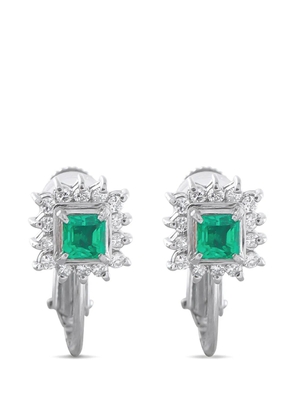 LB Exclusive engraved emerald earrings - Silver