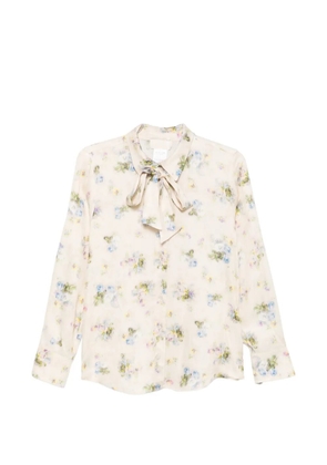 I BLUES bow floral shirt - Neutrals