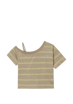 Mini Cream striped single-strap top - Neutrals