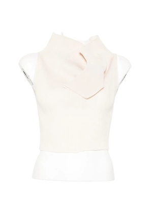 Issey Miyake high neck top - Neutrals