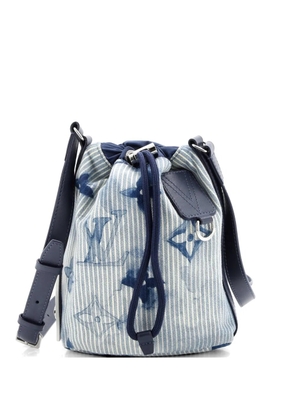 Louis Vuitton Pre-Owned Sac Marin Bag Limited Edition Monogram Watercolor Stripes Denim BB bucket bag - Blue