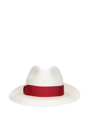 Borsalino Giulietta Panama ribbon-trim hat - White