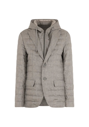Herno hooded flap-pocket blazer - Grey