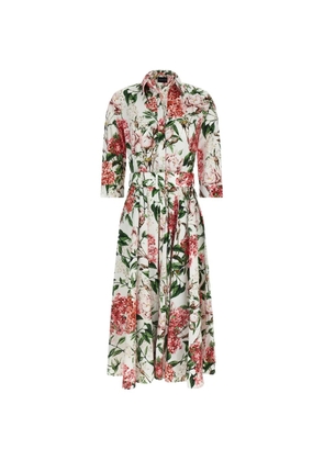 Samantha Sung Abelia floral-print belted midi dress - White