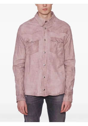 Giorgio Brato distressed-effect leather shirt - Pink