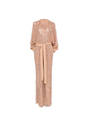 Elie Saab sequin belted jumpsuit - Neutrals