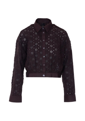 PINKO broderie anglaise shirt - Brown