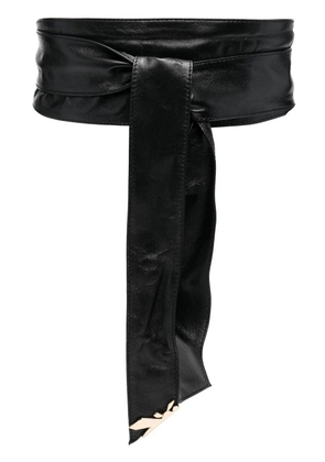 Patrizia Pepe logo-plaque leather belt - Black