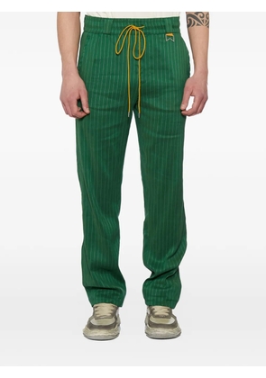 RHUDE pinstripe drawstring trousers - Green