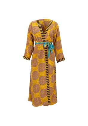 PICUS VIRIDIS paisley striped kimono - Yellow