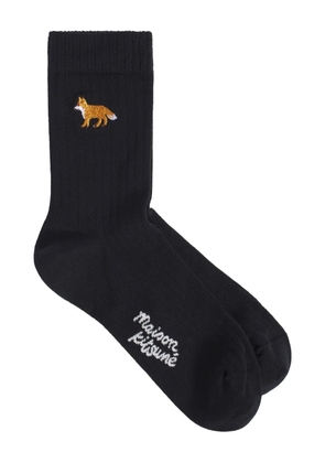 Maison Kitsuné Baby Fox embroidered socks - Black