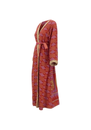 PICUS VIRIDIS geometric reversible silk dress - Red