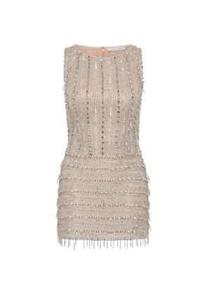 Rachel Gilbert Florentine beaded mini dress - Neutrals