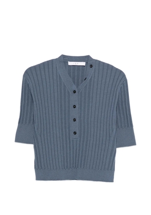 IRO Lunea button ribbed top - Blue
