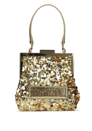 Love Moschino sequin-embellishment top-handle tote bag - Gold