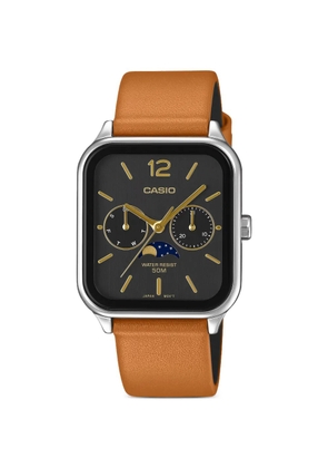 Casio leather 44.5mm watch - Black