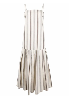 Fabiana Filippi striped strap midi dress - Neutrals