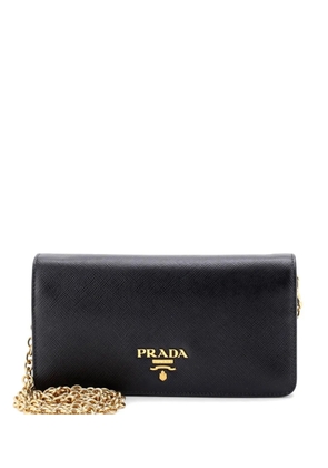 Prada Pre-Owned Wristlet Wallet on Chain Saffiano Leather Mini clutch bag - Black