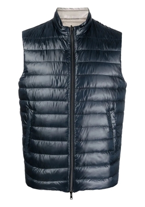 Herno reversible quilted padded gilet - Blue