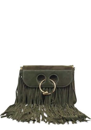 JW Anderson suede fringe shoulder bag - Green
