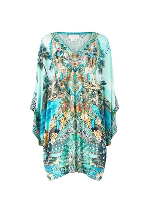 Camilla bat-sleeve dress - Blue