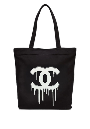 Mostly Heard Rarely Seen 8-Bit drip-effect logo tote bag - Black