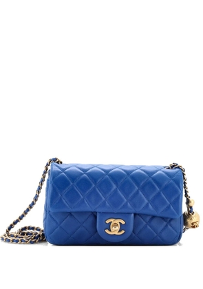 CHANEL Pre-Owned Pearl Crush Flap Bag Quilted Lambskin Mini crossbody bag - Blue