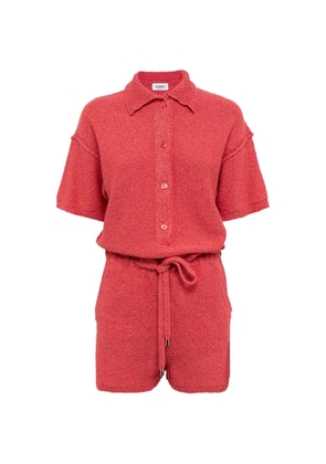 Laneus button-front knitted playsuit - Pink