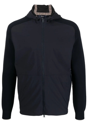 Herno panelled zip-up hooded jacket - Blue