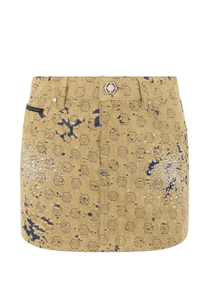 Philipp Plein Jacquard mini skirt - Neutrals
