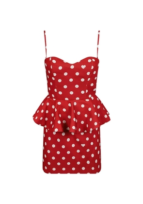 Fiorucci polka-dot peplum mini dress - Red