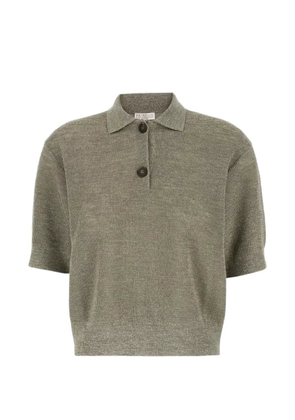 Brunello Cucinelli cropped polo shirt - Grey