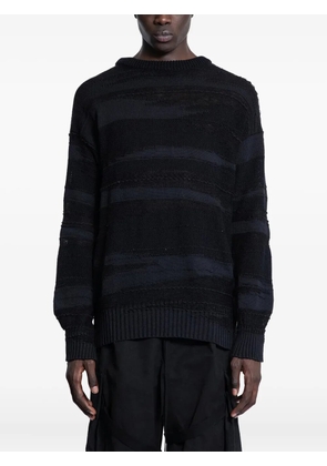 HALOS striped distressed-effect jumper - Black