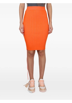 Off-White elastic-waist midi skirt - Orange