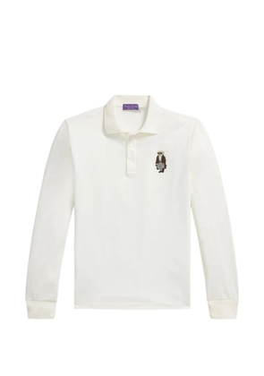 Ralph Lauren Purple Label bear-patch polo shirt - White