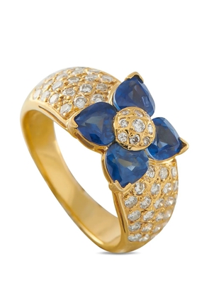Van Cleef & Arpels flower-motif diamond and sapphire ring - Gold