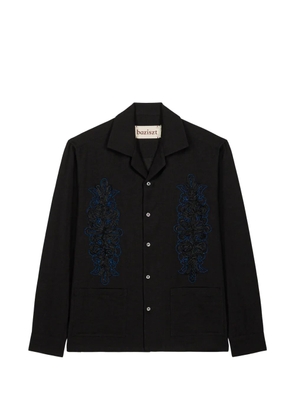 Baziszt Duke floral-embroidered shirt - Black