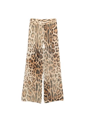 ERMANNO FIRENZE tassel leopard-print trousers - Neutrals