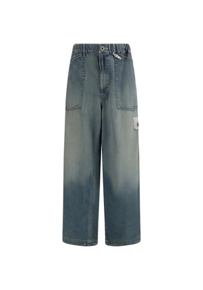 Maison MIHARA YASUHIRO belt back denim trousers - Blue