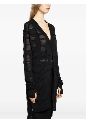 HALOS checked cardigan - Black